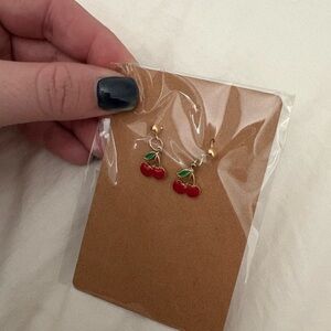 Handmade Cherry Drop Earrings - Xmas offer details in description!